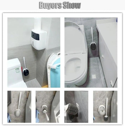 Silicone Toilet Brush With Wall Mounted Holder