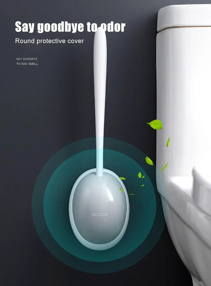 Silicone Toilet Brush With Wall Mounted Holder