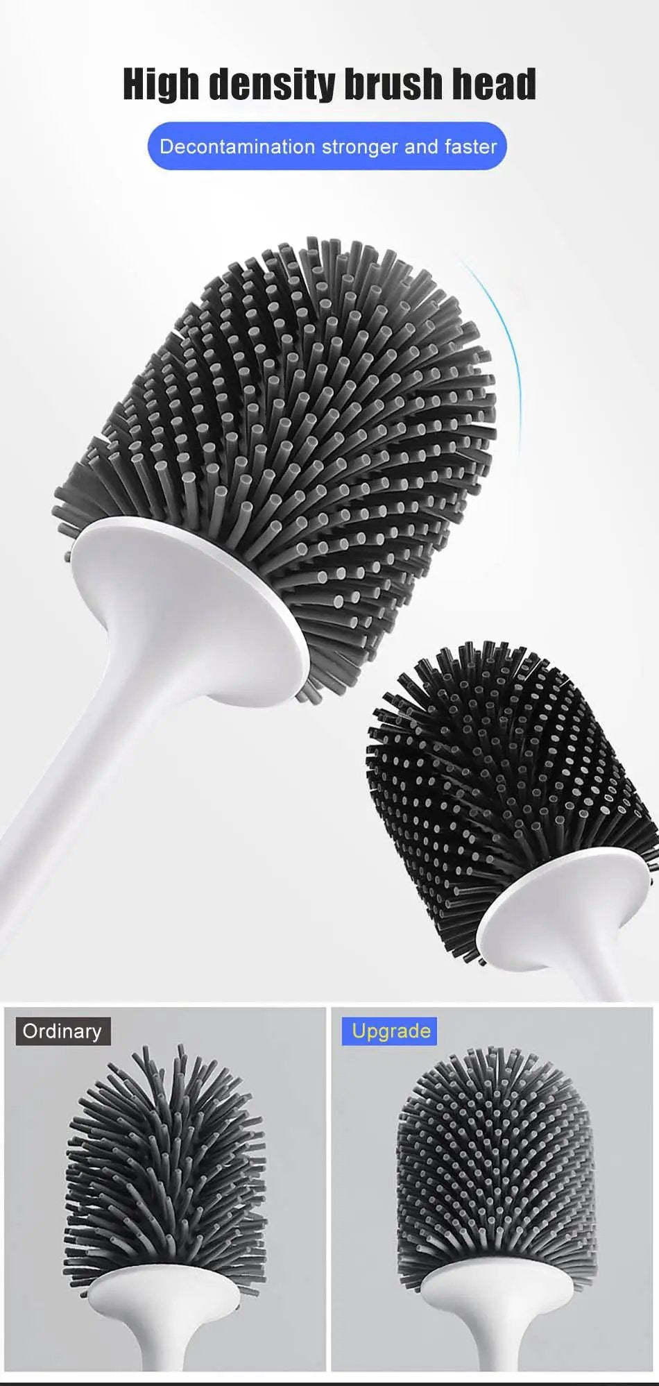 Silicone Toilet Brush With Wall Mounted Holder