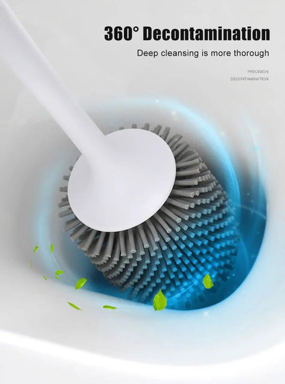 Silicone Toilet Brush With Wall Mounted Holder