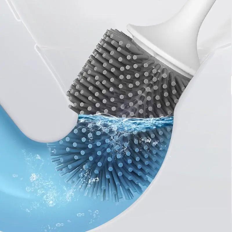 Silicone Toilet Brush With Wall Mounted Holder