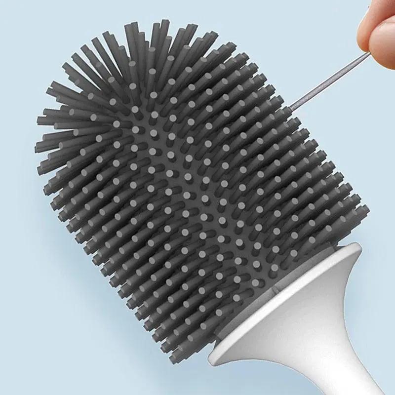 Silicone Toilet Brush With Wall Mounted Holder