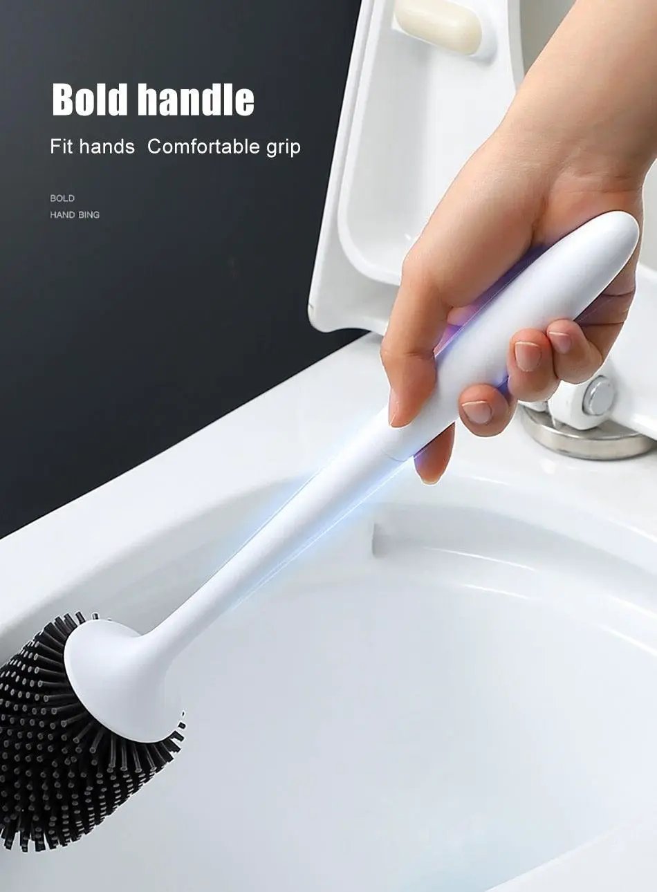 Silicone Toilet Brush With Wall Mounted Holder