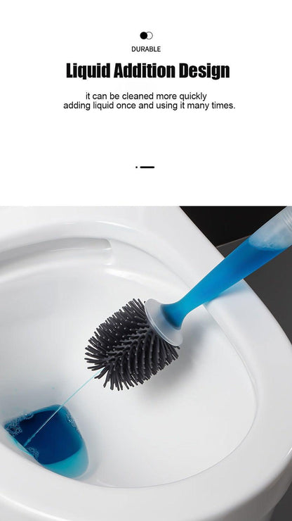 Stiff Bristle Toilet Brush and Holder Set blue handle, black bristles by Stevvex on Tampa Home & Garden Store
