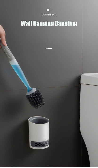 Stiff Bristle Toilet Brush and Holder Set by Stevvex, blue handle with white/gray holder on Tampa Home & Garden Store