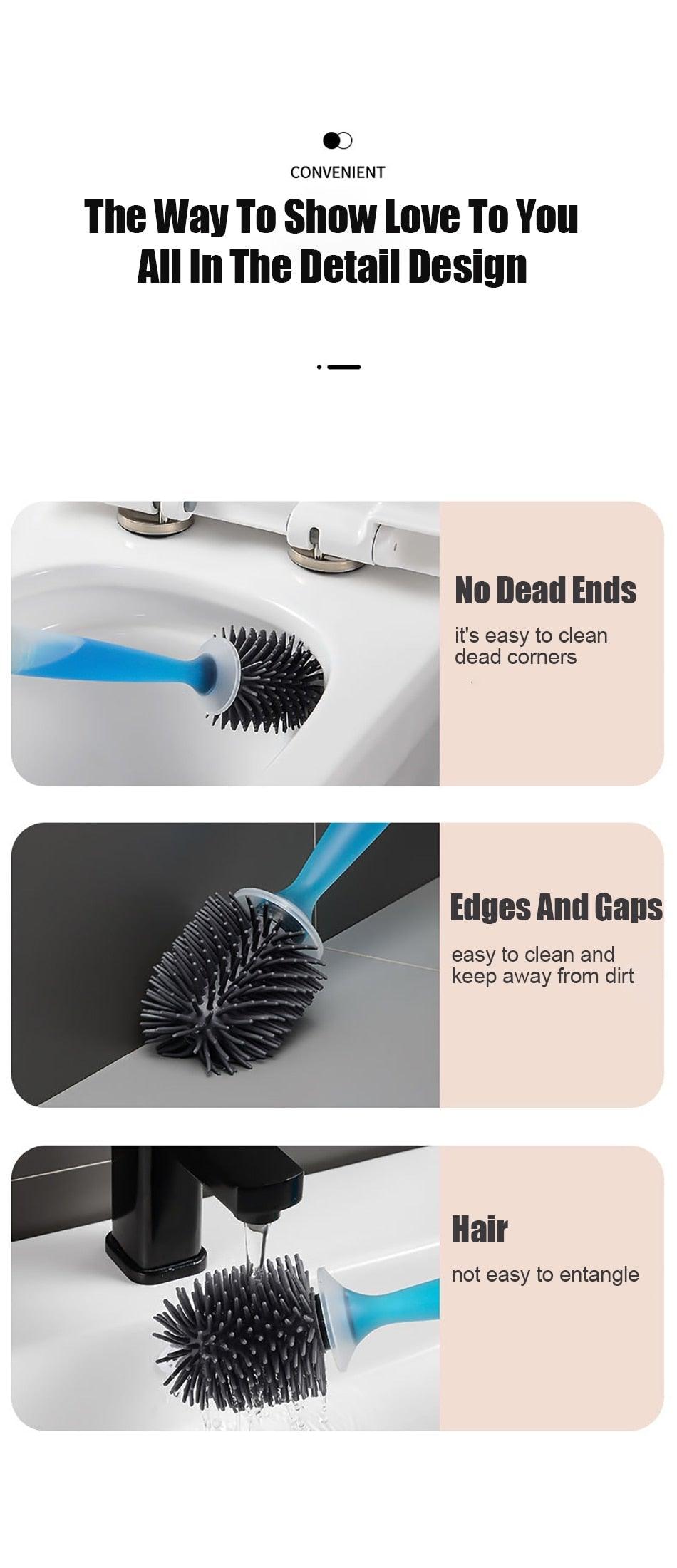 Stiff Bristle Toilet Brush and Holder Set by Stevvex, blue handle with black bristles on Tampa Home & Garden Store