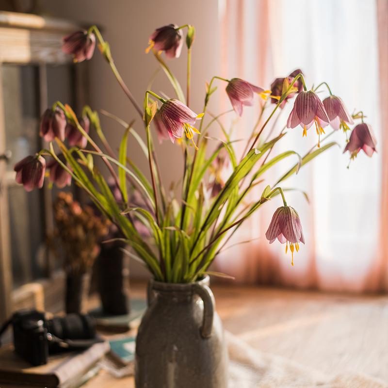 Faux silk fritillaries lily stems pink or purple, 26-inch tall RusticReach on Tampa Home & Garden Store