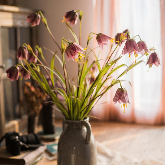 Faux silk fritillaries lily stems pink or purple, 26-inch tall RusticReach on Tampa Home & Garden Store