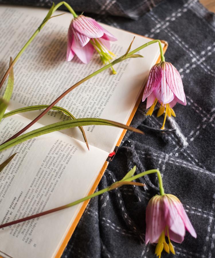 Faux Silk Fritillaries Lily Stem pink and purple, 3 stems, RusticReach, 26in tall, on Tampa Home & Garden Store