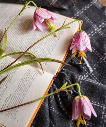 Faux Silk Fritillaries Lily Stem pink and purple, 3 stems, RusticReach, 26in tall, on Tampa Home & Garden Store