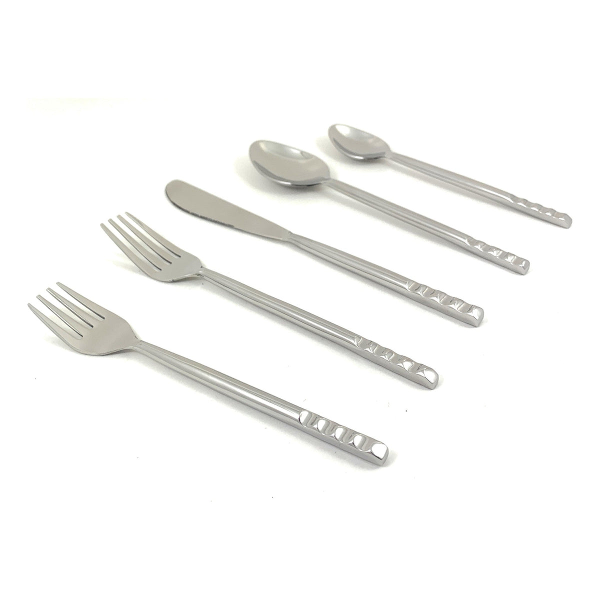 Vibhsa 20-piece flatware set for 4 in stainless steel with modern handles on Tampa Home & Garden Store