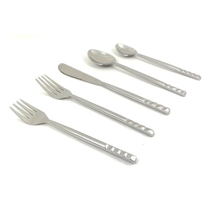 Vibhsa 20-piece flatware set for 4 in stainless steel with modern handles on Tampa Home & Garden Store