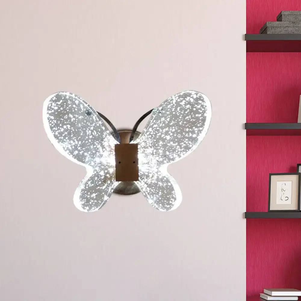 Gold Clear Crystal Radiant Wall Sconce Decorbites with butterfly-shaped clear wings on Tampa Home & Garden Store