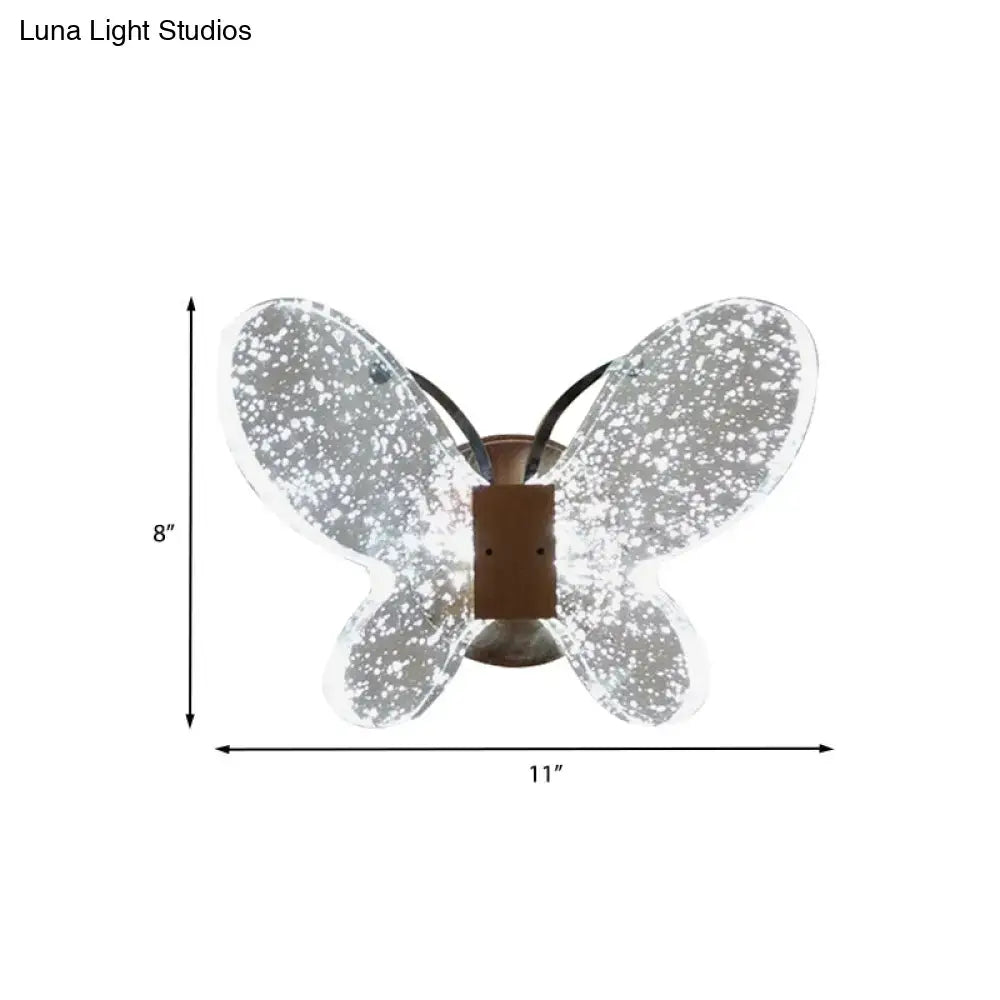Gold Clear Crystal Radiant Wall Sconce butterfly motif with speckled wings by Decorbites on Tampa Home & Garden Store