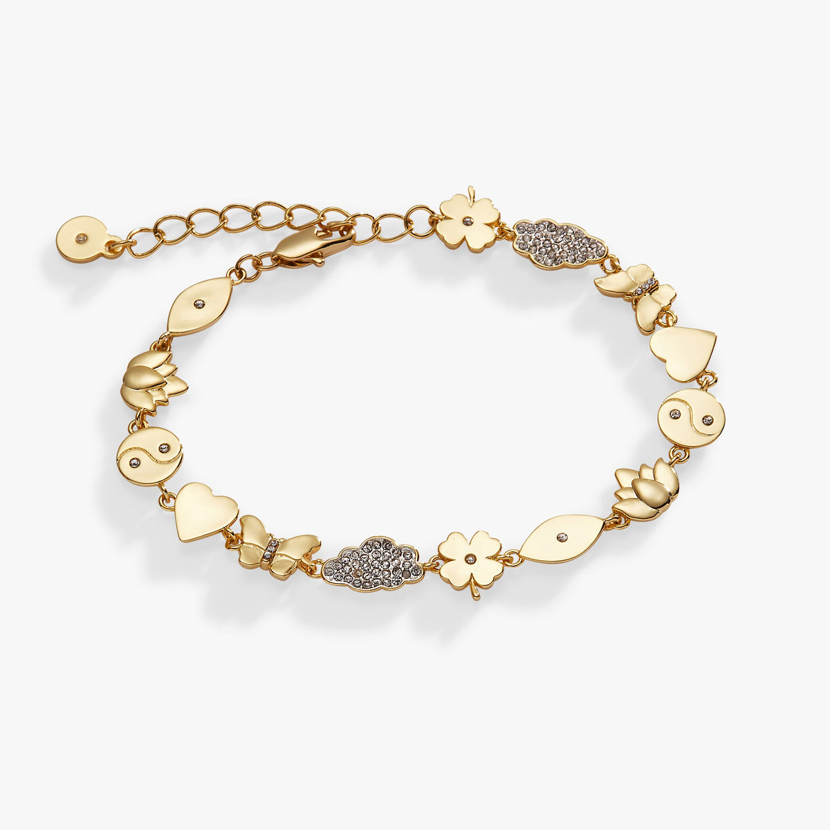 Silver Linings Chain Bracelet by ALEX AND ANI gold-tone with flower charms on Tampa Home & Garden Store