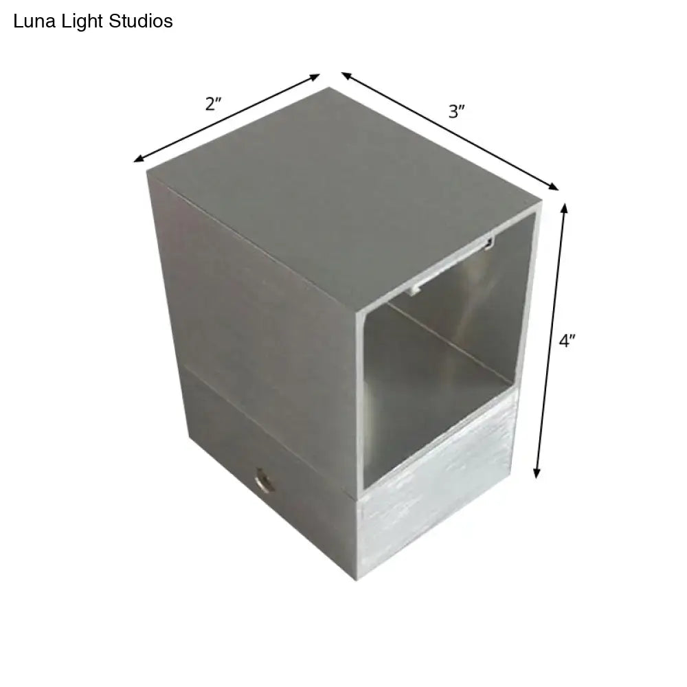 Decorbites silver metal wall mount light housing with open front box style on Tampa Home & Garden Store