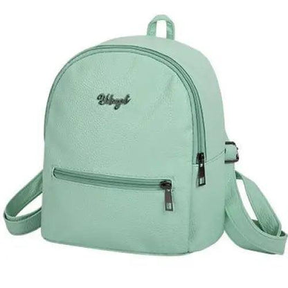 Stevvex mini solid backpack mint green with front zip pocket and top handle on Tampa Home & Garden Store