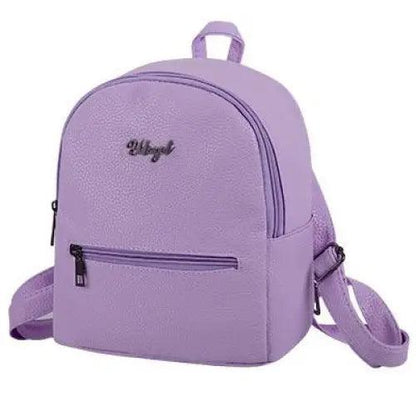 Stevvex mini purple backpack with front zip pocket, top handle and adjustable straps on Tampa Home & Garden Store