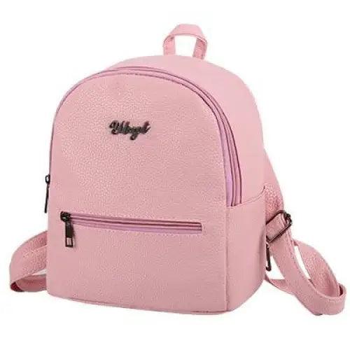 Stevvex mini pink backpack with front zip pocket, top handle, adjustable straps for women on Tampa Home & Garden Store