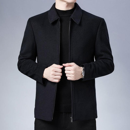 Men's black casual sport jacket by Stevvex with zip front on Tampa Home & Garden Store