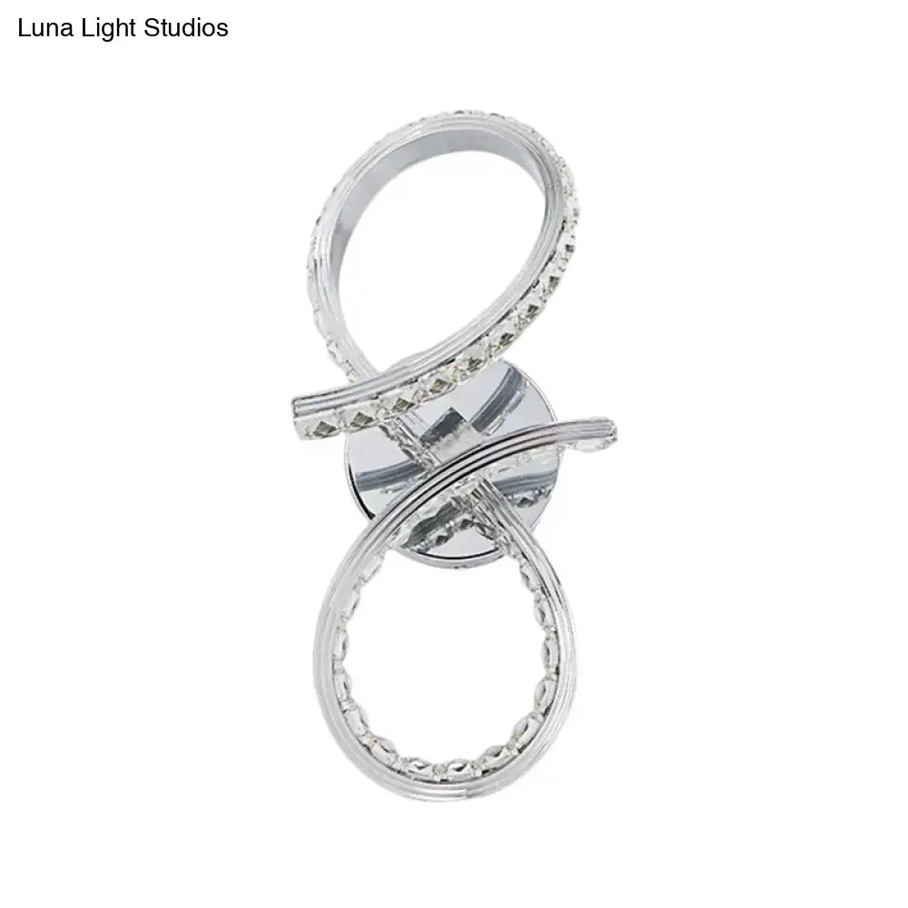 Chrome Infinity Wall Sconce by Decorbites featuring crystal-edged interlocking rings on Tampa Home & Garden Store