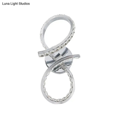 Chrome Infinity Wall Sconce by Decorbites featuring crystal-edged interlocking rings on Tampa Home & Garden Store