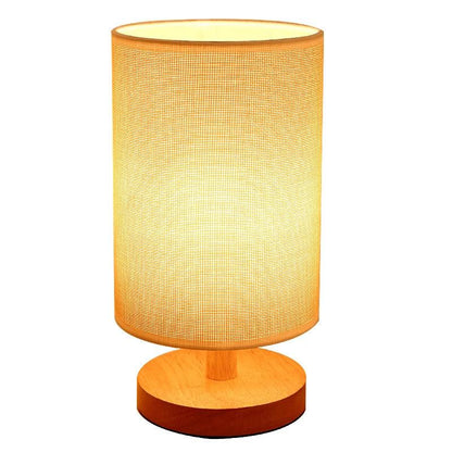 Table lamp ST125100AYM with wood base fabric shade dimmable bedside light on Tampa Home & Garden Store