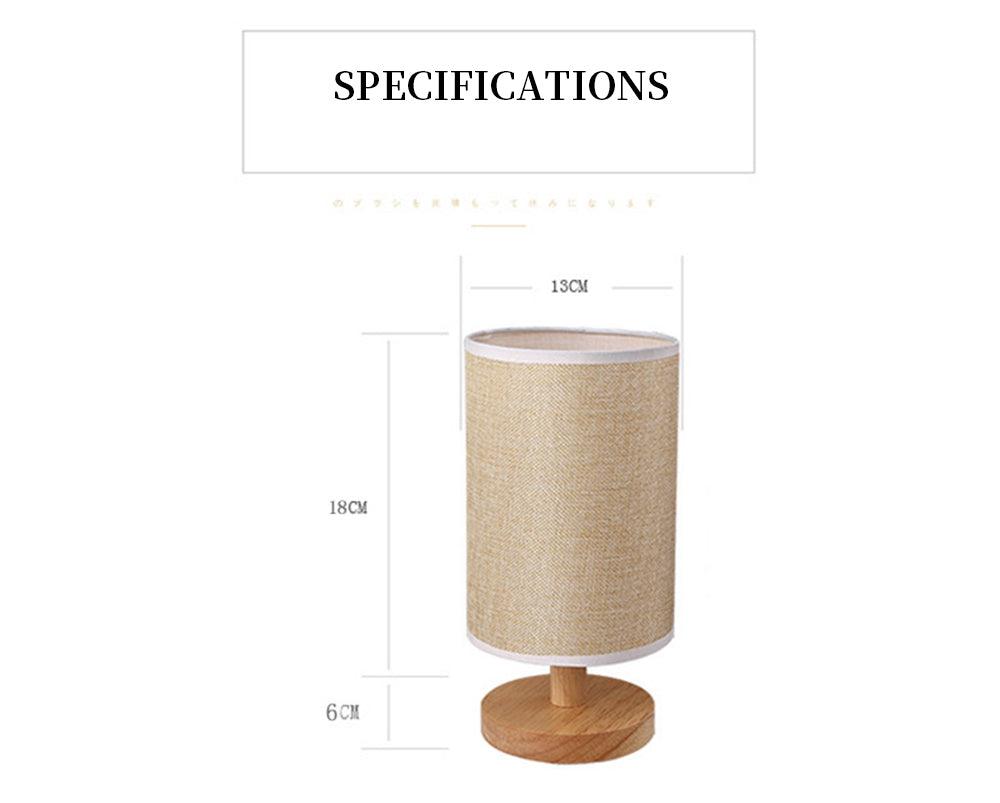 Stevvex table lamp with natural wood base and beige woven shade dimmable 5V-220V on Tampa Home & Garden Store