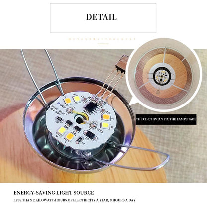 Table lamp Stevvex LED module with wood finish and dimmable control on Tampa Home & Garden Store