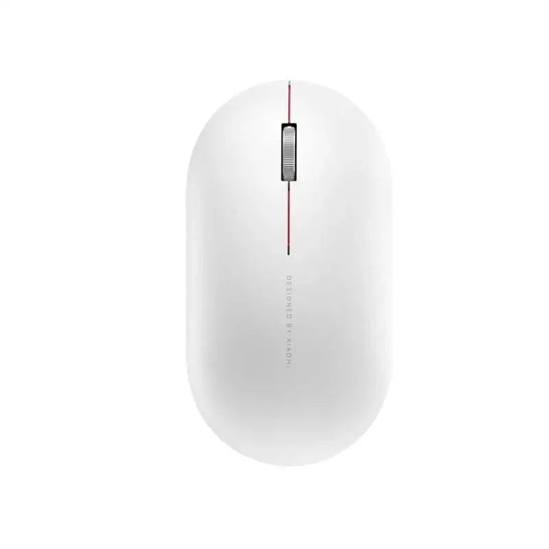 Stevvex wireless optical mouse white with red line, USB rechargeable, slim laptop mouse on Tampa Home & Garden Store