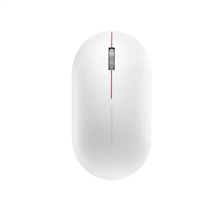 Stevvex wireless optical mouse white with red line, USB rechargeable, slim laptop mouse on Tampa Home & Garden Store