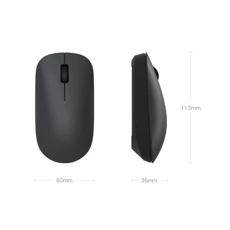 Wireless optical mouse compact slim design two tone black gray 60mm long on Tampa Home & Garden Store