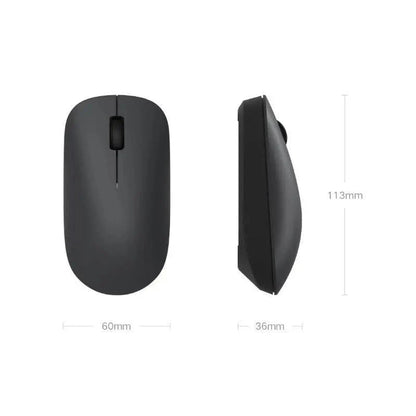 Wireless optical mouse compact slim design two tone black gray 60mm long on Tampa Home & Garden Store