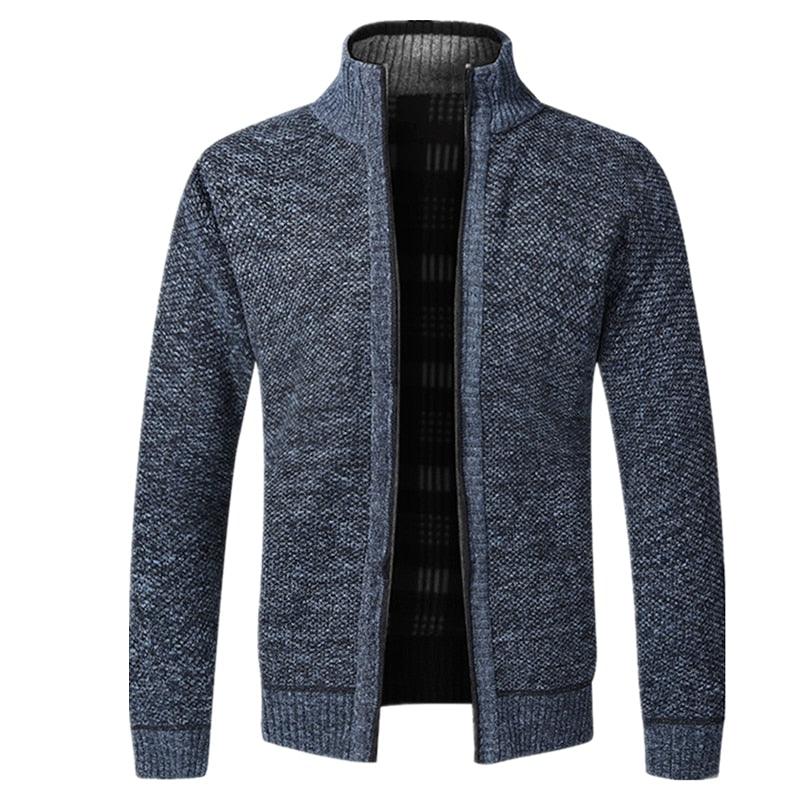 Stevvex blue heather knit sport jacket with zip front, slim fit on Tampa Home & Garden Store