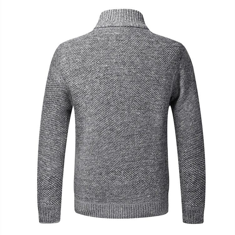 Men's gray knit turtleneck sweater by Stevvex, thick warm with ribbed cuffs on Tampa Home & Garden Store