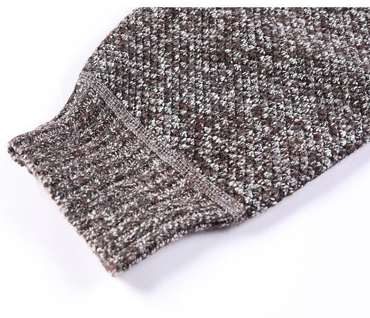 Stevvex men's knit jacket sleeve cuff in brown gray textured knit on Tampa Home & Garden Store