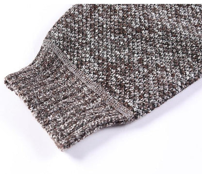 Stevvex men's knit jacket sleeve cuff in brown gray textured knit on Tampa Home & Garden Store