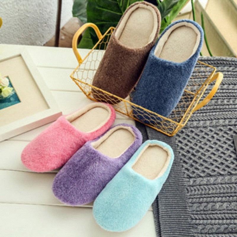Stevvex plush slippers set of five in assorted colors memory foam indoor non-slip on Tampa Home & Garden Store