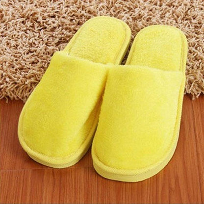 Slippers Stevvex yellow plush memory foam indoor non-slip house shoes for men and women on Tampa Home & Garden Store
