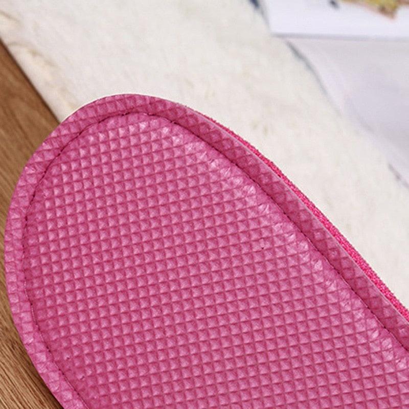 Slippers pink plush sole with diamond-grid texture for indoor use on Tampa Home & Garden Store