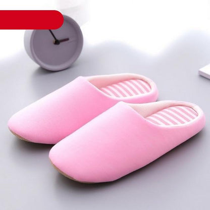 Stevvex pink plush slippers pair indoor memory foam striped lining on Tampa Home & Garden Store