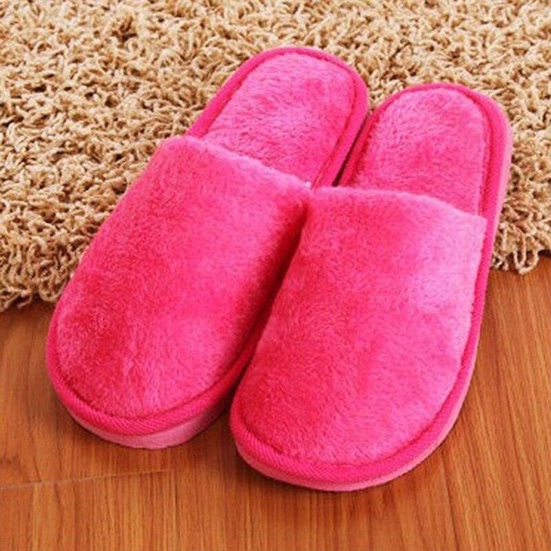 Stevvex pink plush memory foam slippers indoor cozy fuzzy house shoes on Tampa Home & Garden Store