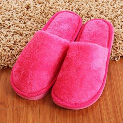 Stevvex pink plush memory foam slippers indoor cozy fuzzy house shoes on Tampa Home & Garden Store