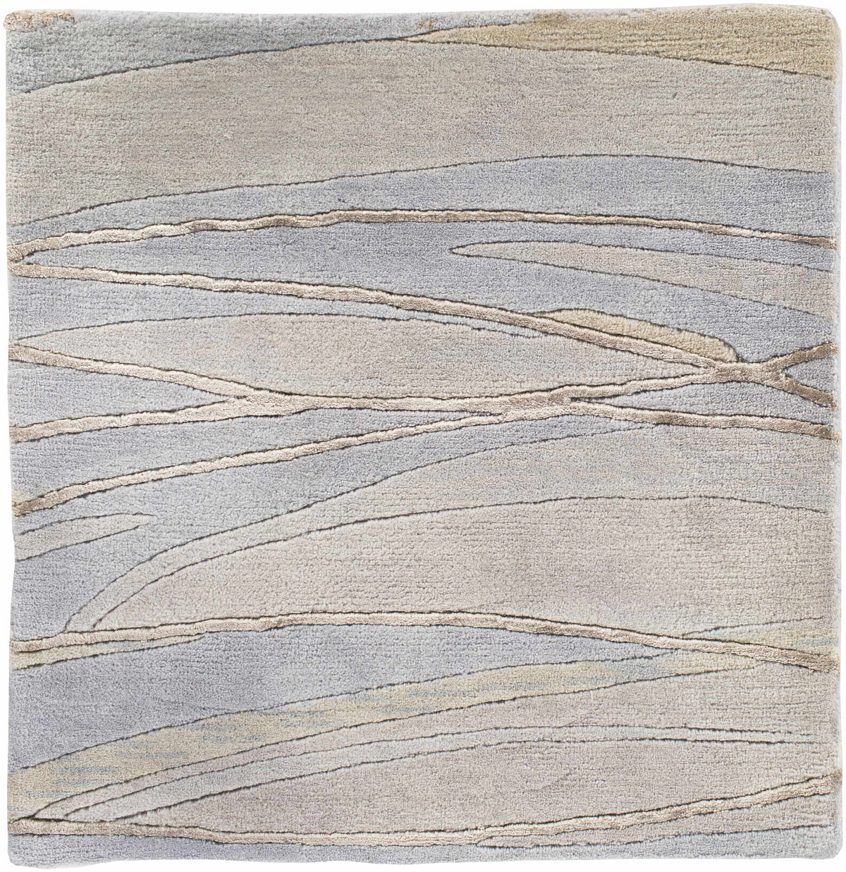 Sinai light blue lined wool/viscose rug by Boutique Rugs with beige gray wavy lines on Tampa Home & Garden Store