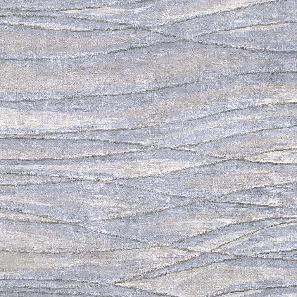 Sinai light blue lined wool/viscose rug by Boutique Rugs with soft blue tones and linear pattern on Tampa Home & Garden Store