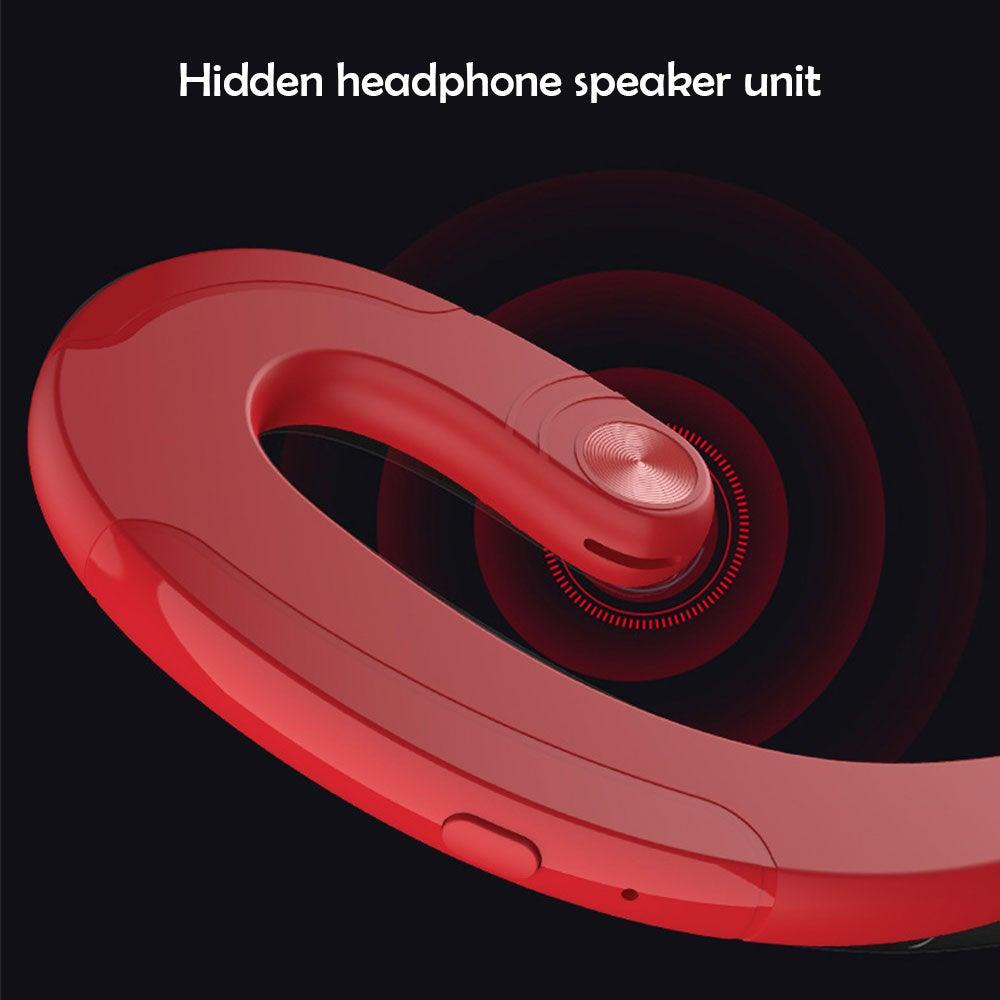 Stevvex red wireless in-ear headphones with mic, ergonomic headset for office use on Tampa Home & Garden Store