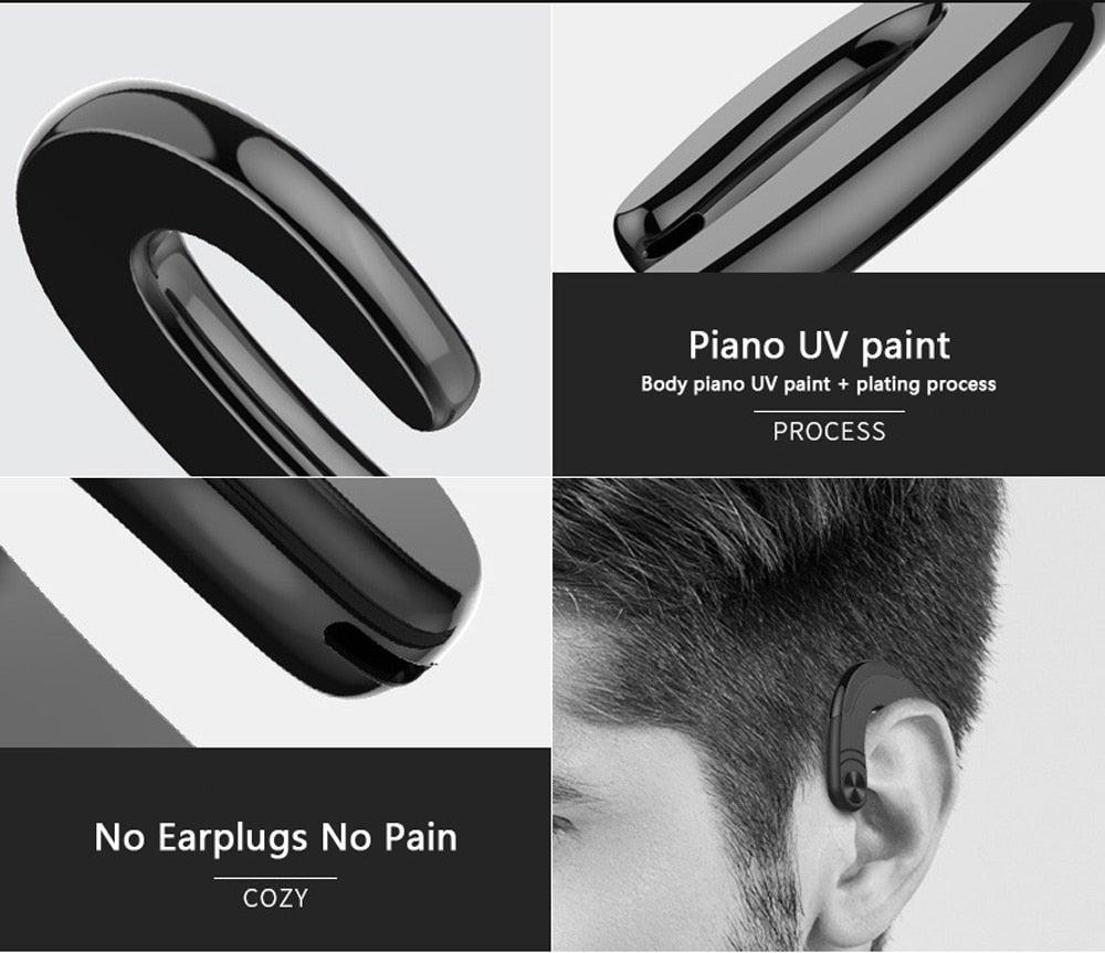 Stevvex single Bluetooth in-ear headset with ergonomic curved ear hook and mic, black on Tampa Home & Garden Store