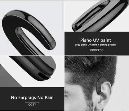 Stevvex single Bluetooth in-ear headset with ergonomic curved ear hook and mic, black on Tampa Home & Garden Store