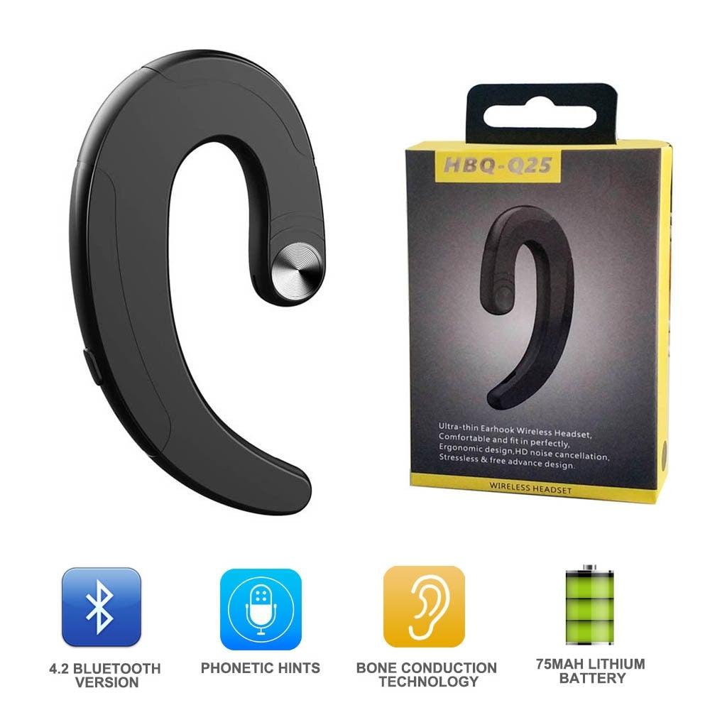 Stevvex neckband Bluetooth headset with bone conduction tech in black, 1 headset + 1 box on Tampa Home & Garden Store