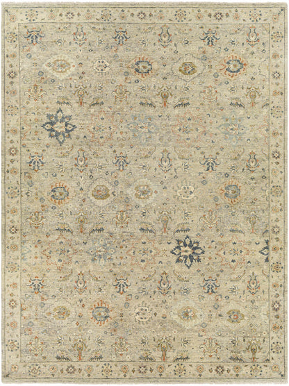 Sipocot Premium Area Rug, Boutique Rugs, beige blue oriental pattern with floral border on Tampa Home & Garden Store
